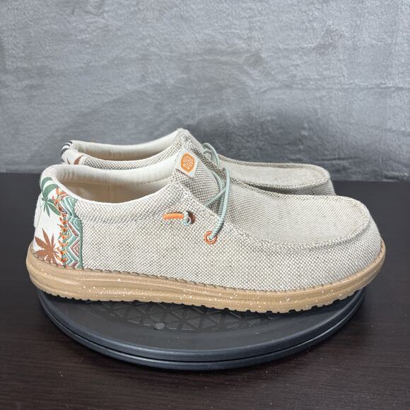 Hey Dude Wally Hemp Daze Beige Mens Size 9 Comfort Slip On Casual Shoes - Picture 1 of 10
